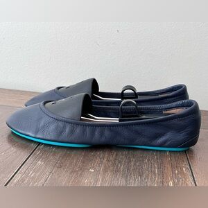 Tieks Navy Blue Leather Ballet Flats Womens size 10